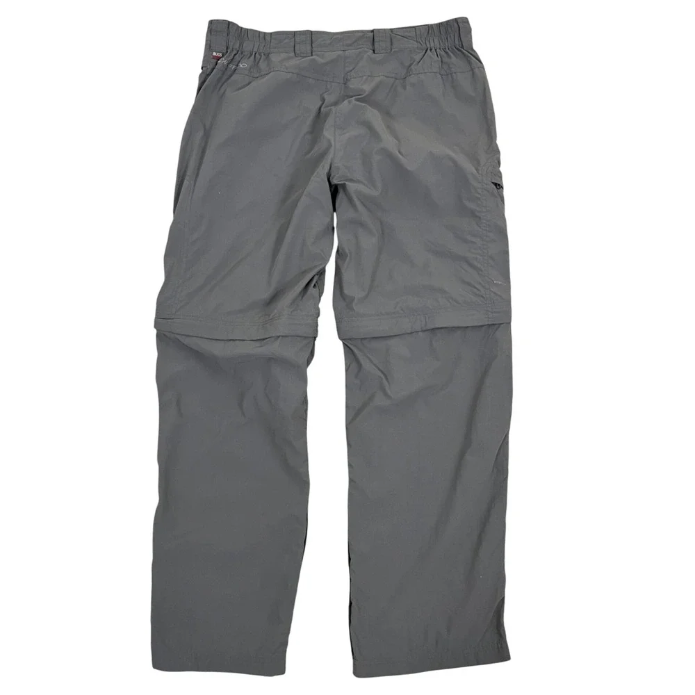 ExOfficio Women Convertible Hiking Pants 10 Gray Insect Shield Zip Off Leg Cargo